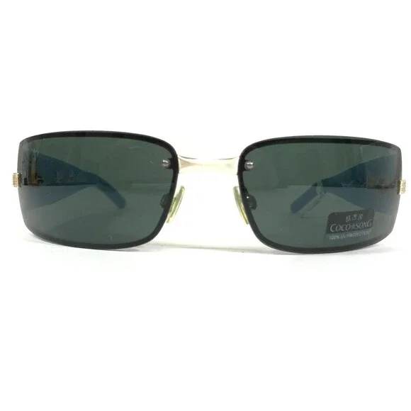 Coco Song Sunglasses COME ON Col.1 Blue Pink Square Frames with Green Lenses